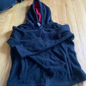 Black hooded petite medium fleece